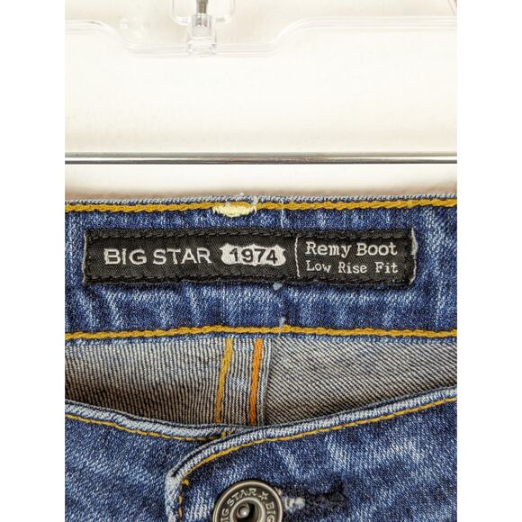 Big Star Denim Jeans Remy Bootcut Low Rise Western Y2K Boho Blue Size 28 - Picture 10 of 13